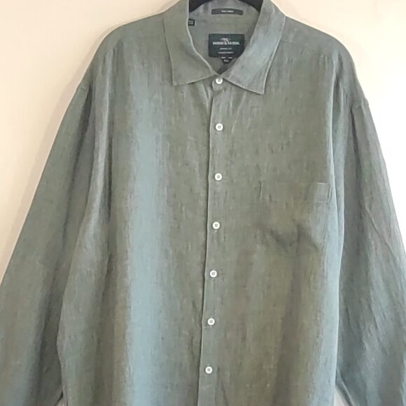 Rodd & Gunn Linen Button Up Shirt Sports Fit Long Sleeve Italian Fabric Men 3XL - Picture 8 of 13
